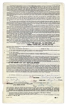 Three Stooges Contract Signed by Moe Howard, Larry Fine & Joe DeRita From January 1959 With William Morris Agency -- 2pp. on Single 8.5'' x 14'' Sheet -- Very Good Condition